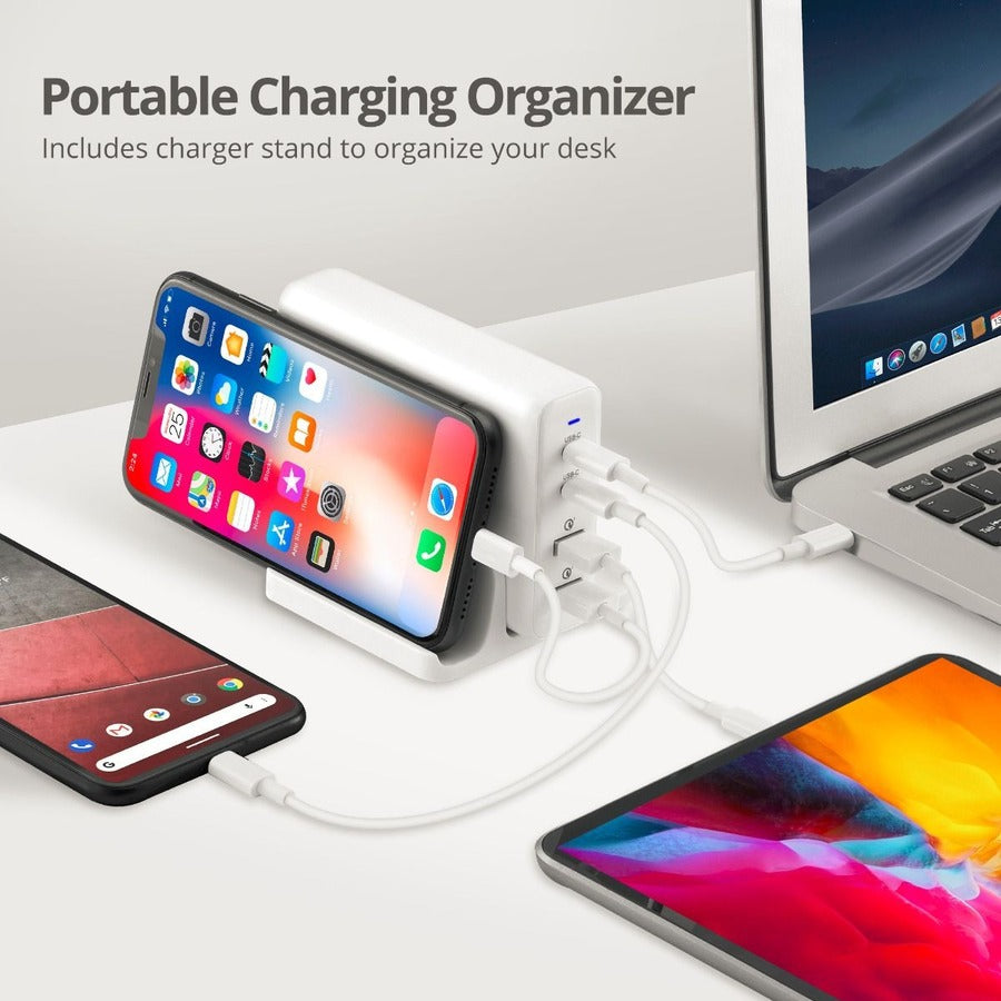 Alternate-Image3 Image for SIIG 100W Dual USB-C PD 3.0 PPS & QC 3.0 Combo Power Charger - White