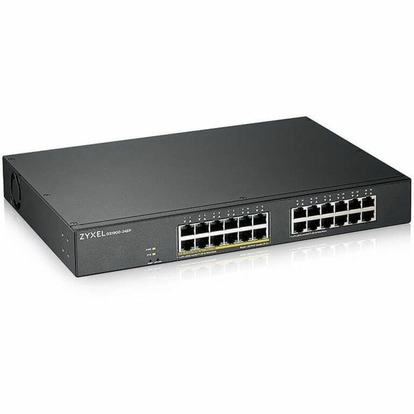 Alternate-Image1 Image for ZYXEL GS1900-24EP 24-Port Gigabit Smart Managed PoE Switch (Compact Design) | 12 PoE+ Ports at 130W
