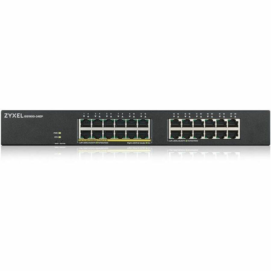 Alternate-Image2 Image for ZYXEL GS1900-24EP 24-Port Gigabit Smart Managed PoE Switch (Compact Design) | 12 PoE+ Ports at 130W
