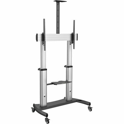 Alternate-Image1 Image for StarTech.com Mobile TV Stand, Heavy Duty Universal TV Cart for 60-100 inch Display (100kg/220lb), Height Adjustable Rolling TV Floor Stand