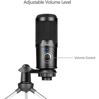 Alternate-Image1 Image for Adesso M4 Wired Condenser Microphone for Video Conferencing, Live Streaming, Meeting Room