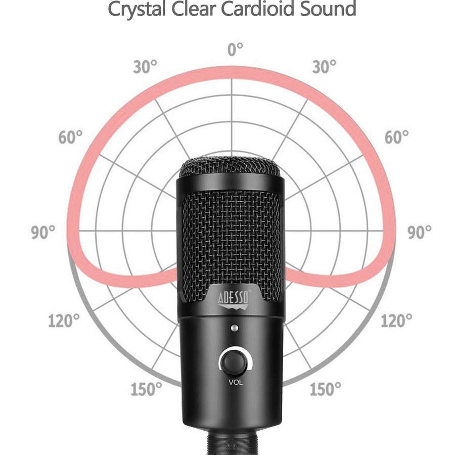 Alternate-Image2 Image for Adesso M4 Wired Condenser Microphone for Video Conferencing, Live Streaming, Meeting Room