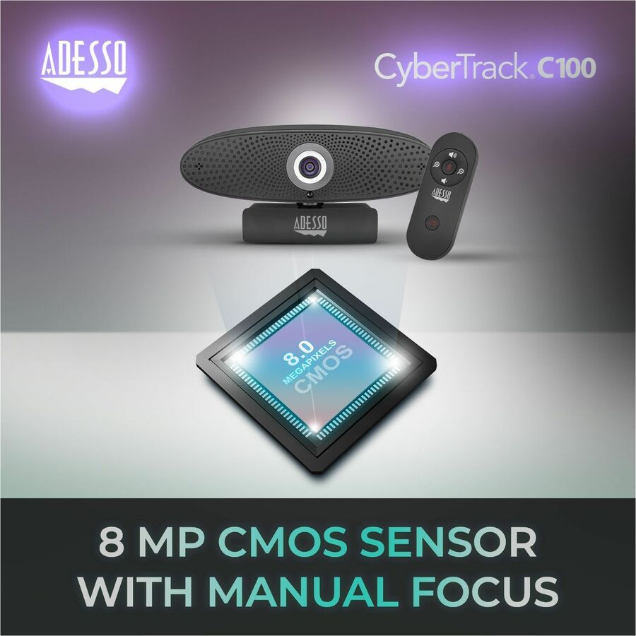 Alternate-Image6 Image for Adesso CyberTrack C100 Webcam - 8 Megapixel - 30 fps - USB 2.0