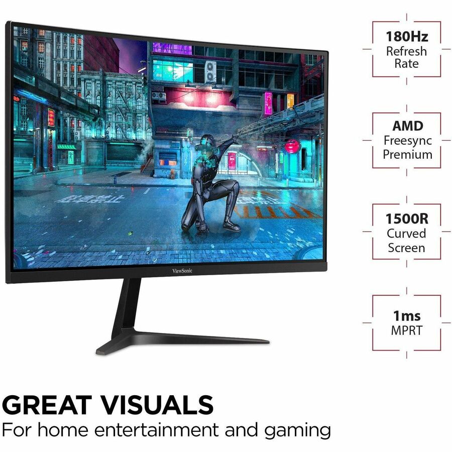 Alternate-Image1 Image for ViewSonic OMNI VX2718-2KPC-MHD 27 Inch Curved 1440p 1ms 165Hz Gaming Monitor with Adaptive Sync, Eye Care, HDMI and Display Port