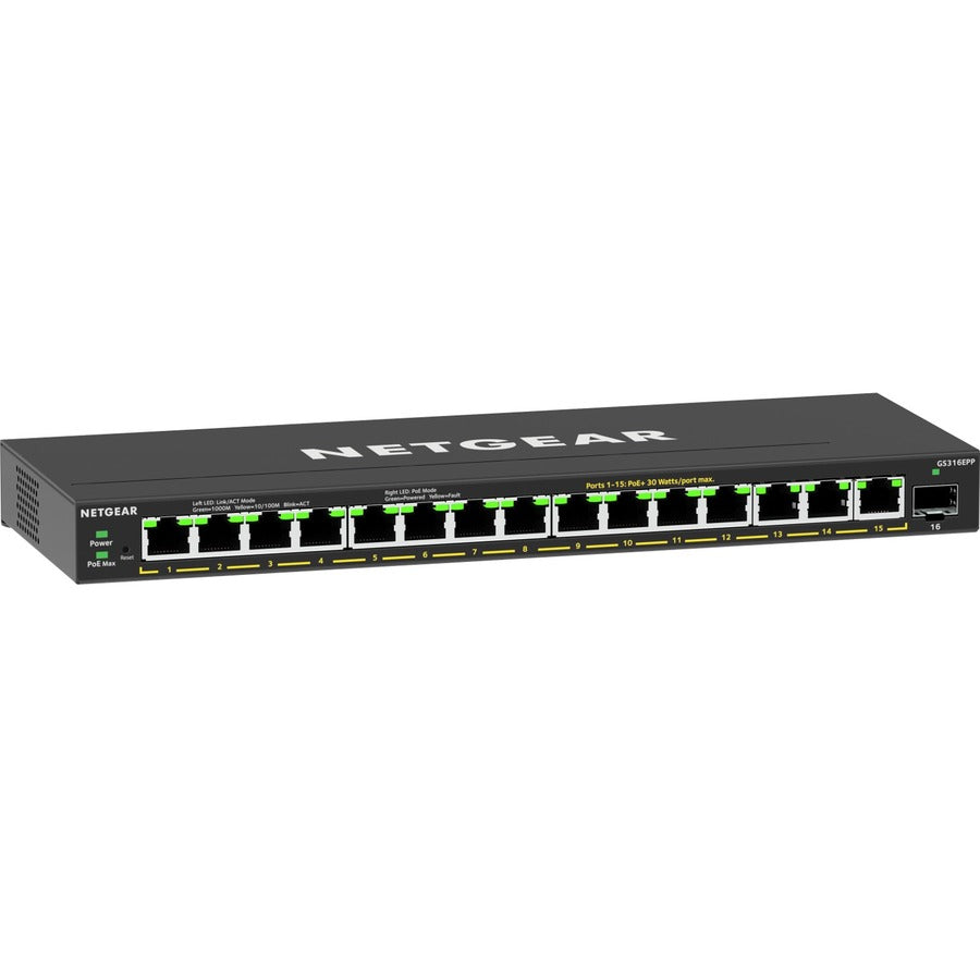 Alternate-Image7 Image for Netgear 16-Port High-Power PoE+ Gigabit Ethernet Plus Switch (231W) with 1 SFP Port