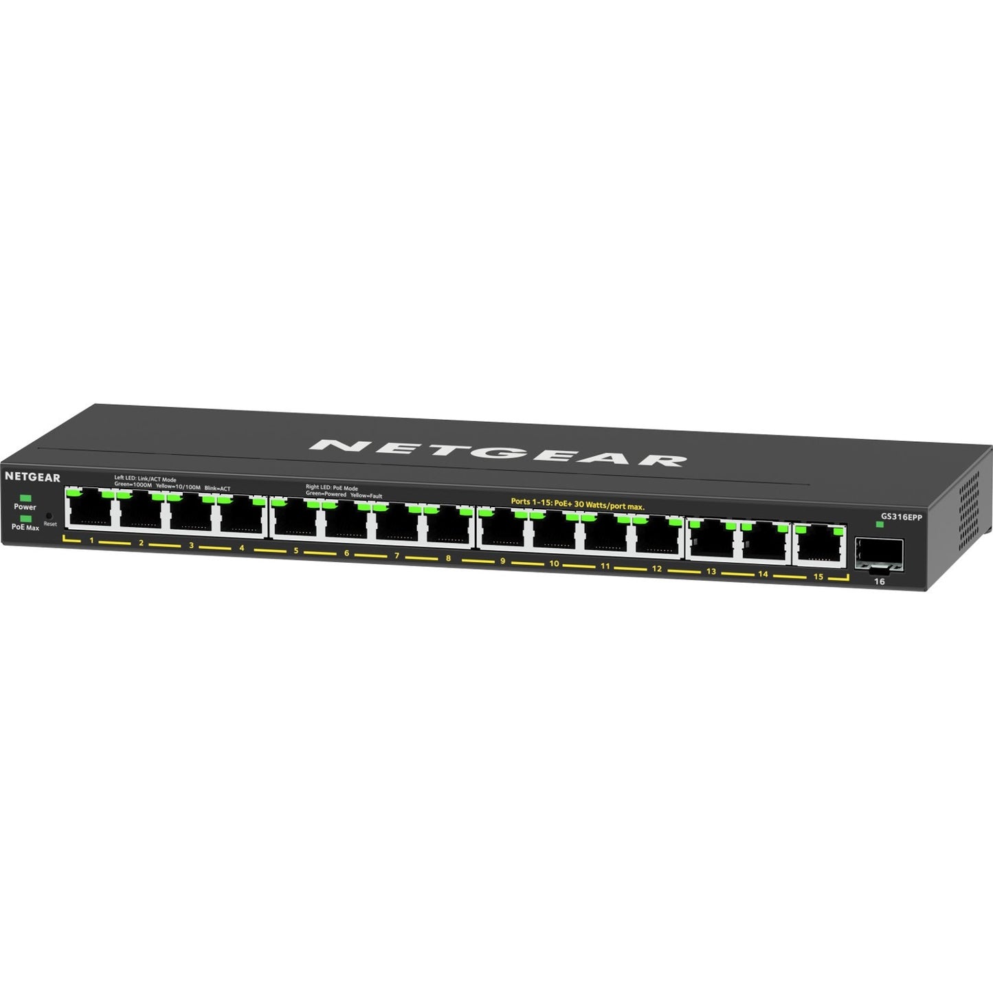 Main Image for Netgear 16-Port High-Power PoE+ Gigabit Ethernet Plus Switch (231W) with 1 SFP Port