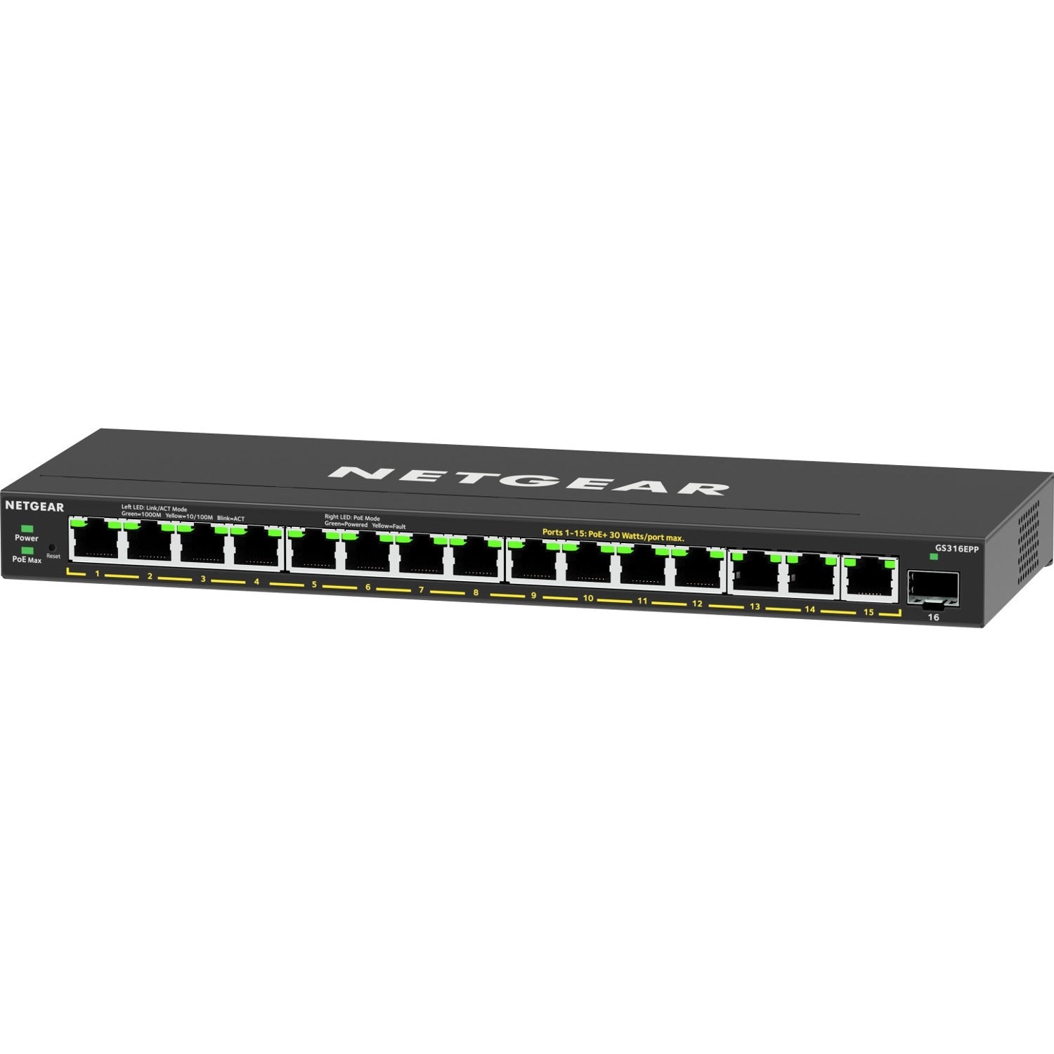Main Image for Netgear 16-Port High-Power PoE+ Gigabit Ethernet Plus Switch (231W) with 1 SFP Port