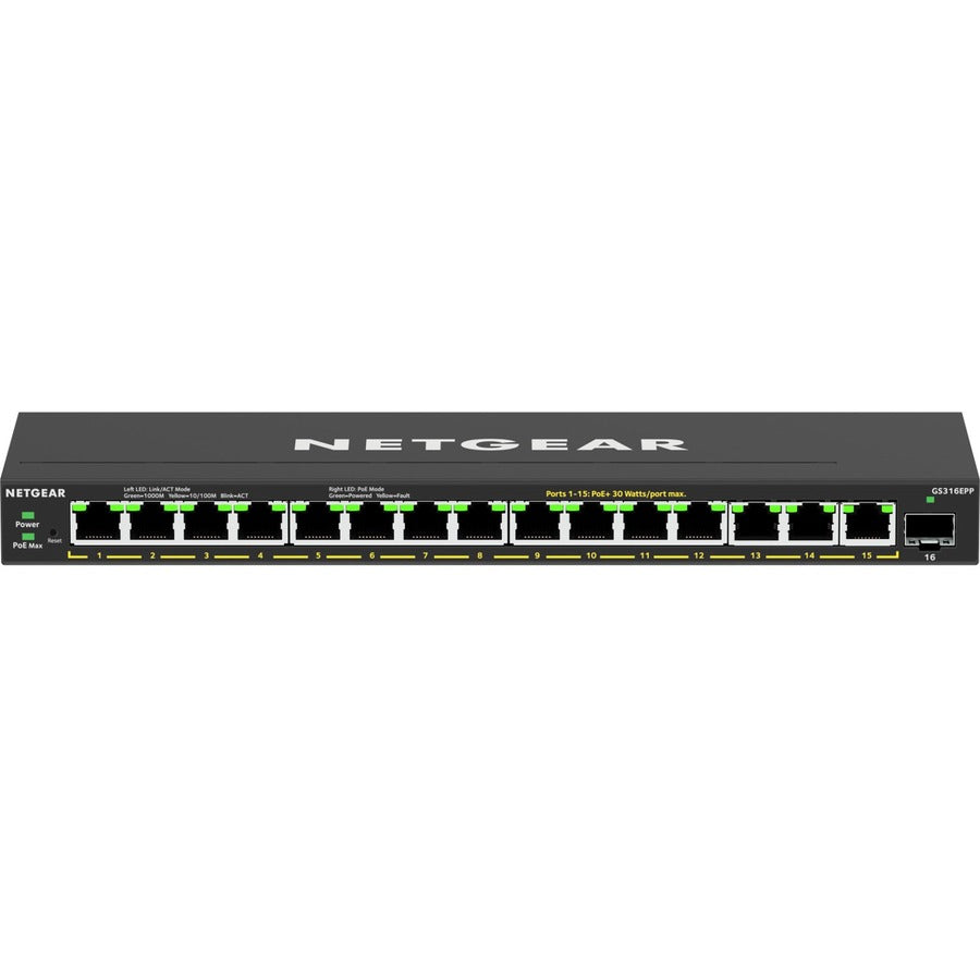 Alternate-Image2 Image for Netgear 16-Port High-Power PoE+ Gigabit Ethernet Plus Switch (231W) with 1 SFP Port