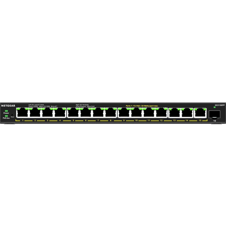 Alternate-Image8 Image for Netgear 16-Port High-Power PoE+ Gigabit Ethernet Plus Switch (231W) with 1 SFP Port