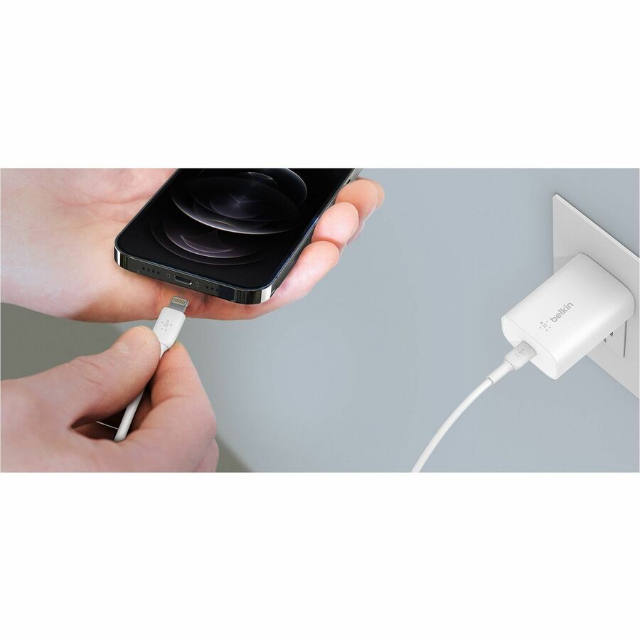 Alternate-Image5 Image for Belkin 25W Portable USB-C Wall Charger - 1xUSB-C - Fast Charging - Power Adapter - White