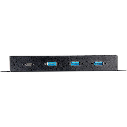 Alternate-Image2 Image for StarTech 4 Port USB C Hub 10Gbps, Metal Industrial USB 3.2 Gen 2 Type-C Hub, 3A/1C, USB-C or USB-A Host, Mountable, ESD/Surge, TAA