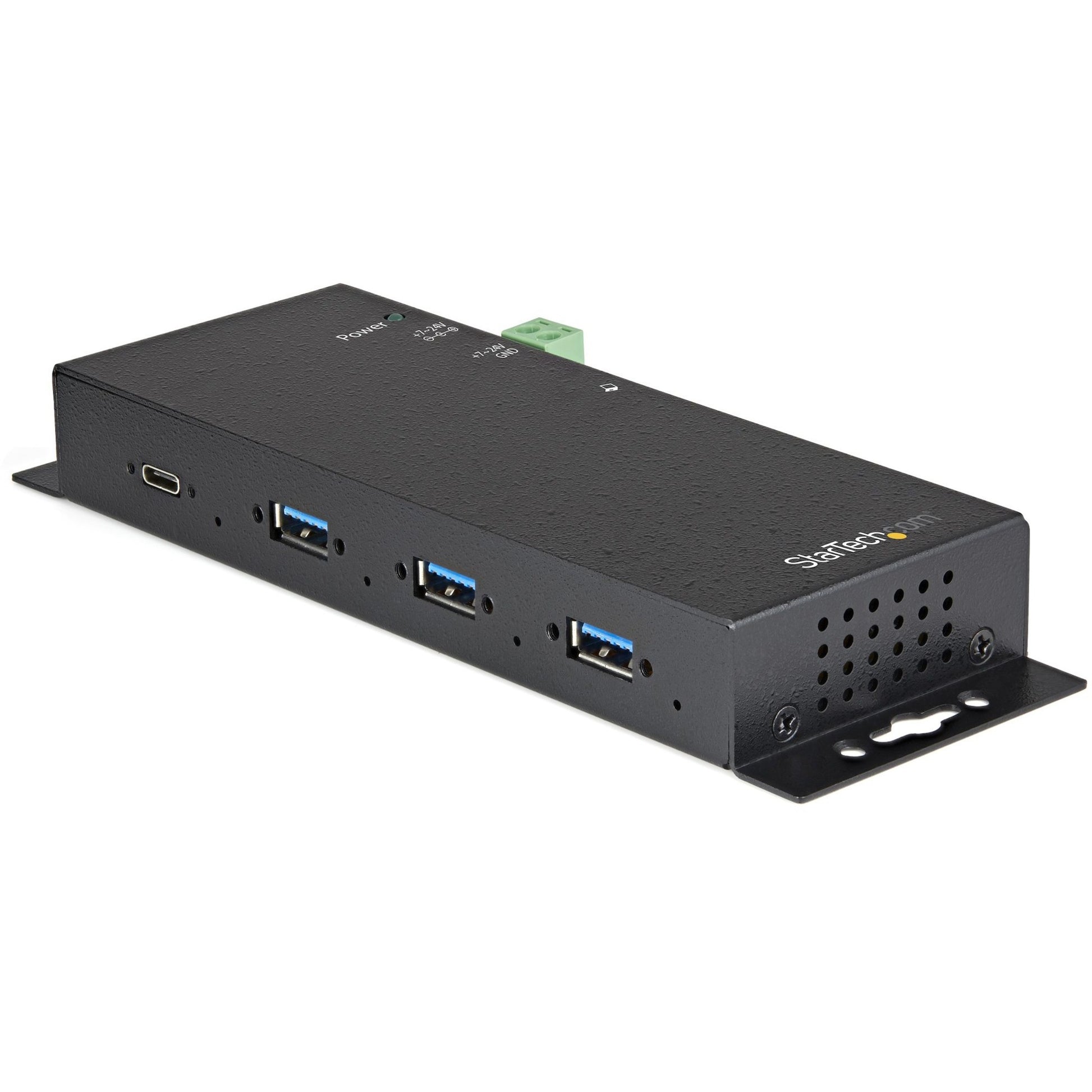 Main Image for StarTech 4 Port USB C Hub 10Gbps, Metal Industrial USB 3.2 Gen 2 Type-C Hub, 3A/1C, USB-C or USB-A Host, Mountable, ESD/Surge, TAA