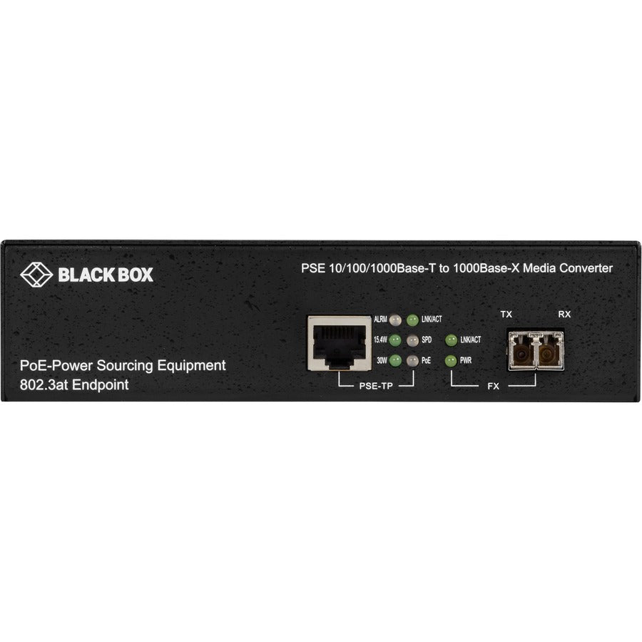 Alternate-Image1 Image for Black Box 10/100/1000B-T PoE PSE To 1000B-X Media Converter