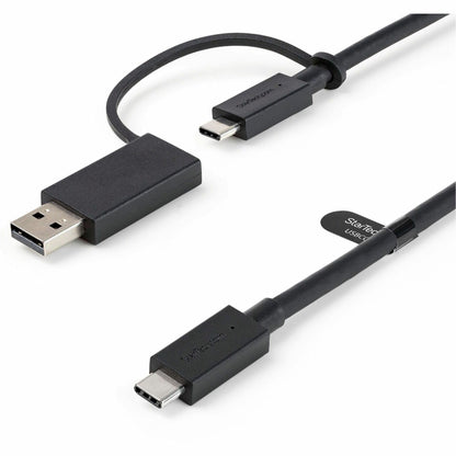Main Image for StarTech.com 3ft/1m USB-C Cable with USB-A Adapter Dongle, USB-C to C (10Gbps/PD), USB-A to C (5Gbps), 2-in-1 USB C Cable for Hybrid Dock