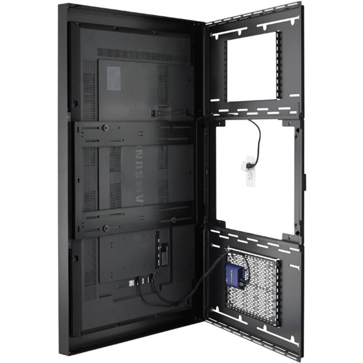 Alternate-Image1 Image for Chief Impact 65 Inch On-Wall Kiosk with Protective Glass - Portrait Orientation - Black