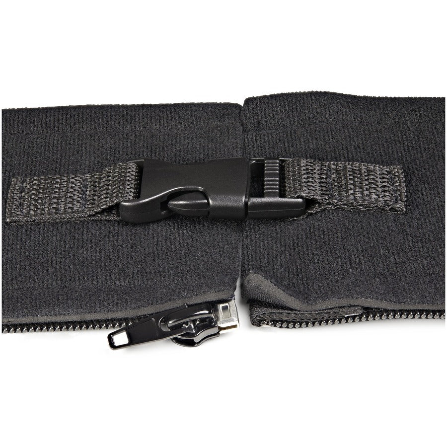 Alternate-Image2 Image for StarTech 40" Neoprene Cable Management Sleeve with Zipper/Buckle, Computer/PC Cord Cover, Flexible Cable Sleece/Organizer Wrap, Black