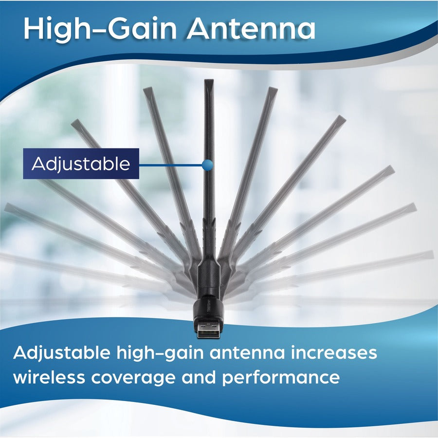 Alternate-Image5 Image for TRENDnet AC1200 High Gain Dual Band Wave 2 MU-MIMO Wireless USB USB 3.1 Gen 1 Adapter, for Windows and Mac, Black, TEW-805UBH