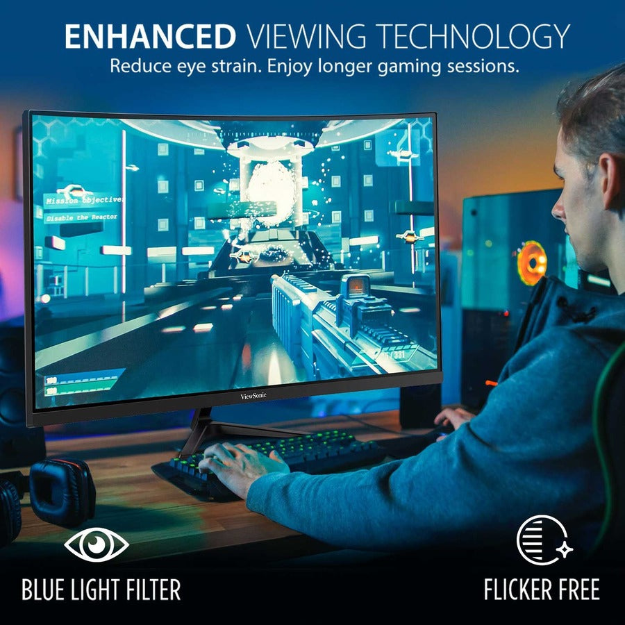 Alternate-Image7 Image for ViewSonic OMNI VX3218-PC-MHD 32 Inch Curved 1080p 1ms 165Hz Gaming Monitor with Adaptive Sync, Eye Care, HDMI and Display Port