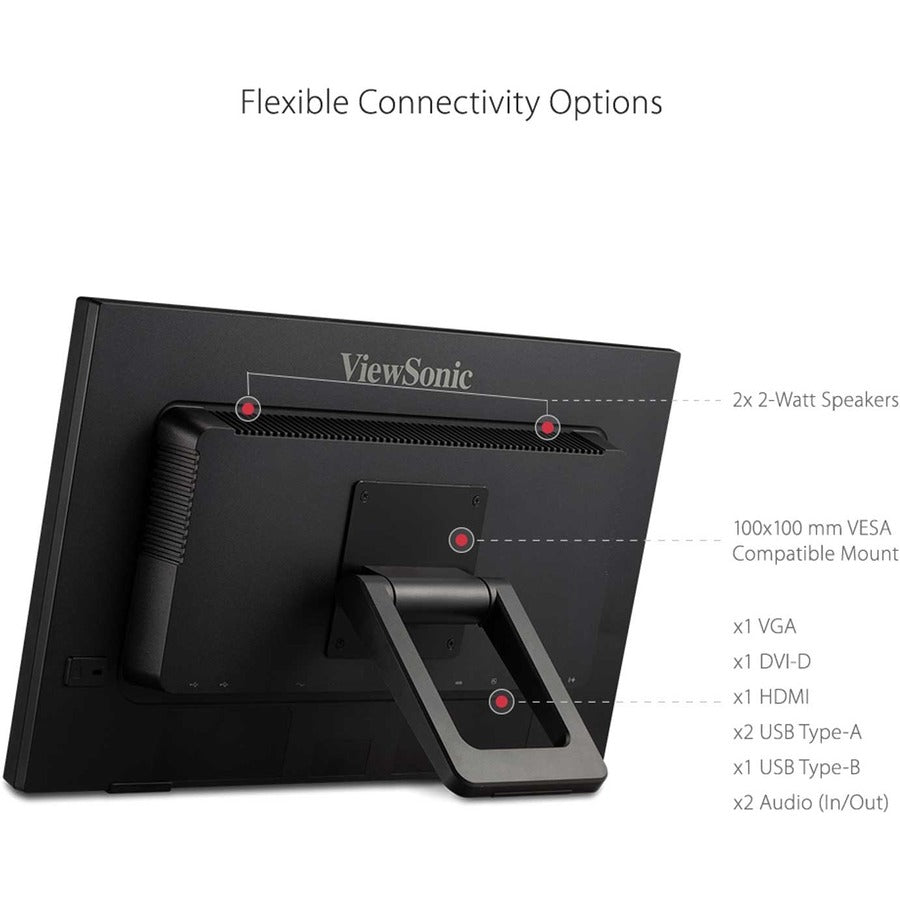 Alternate-Image8 Image for ViewSonic TD2223 22 Inch 1080p Touch Screen Monitor, 10-Point Multi IR Touch for Retail POS and Kiosks, Durable 7H Scratch-Resistant Glass, Eye Care Technology, HDMI, VGA, DVI, and USB Hub Inputs