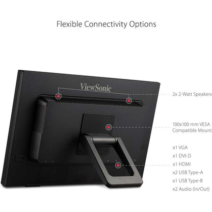Alternate-Image8 Image for ViewSonic TD2223 22 Inch 1080p Touch Screen Monitor, 10-Point Multi IR Touch for Retail POS and Kiosks, Durable 7H Scratch-Resistant Glass, Eye Care Technology, HDMI, VGA, DVI, and USB Hub Inputs