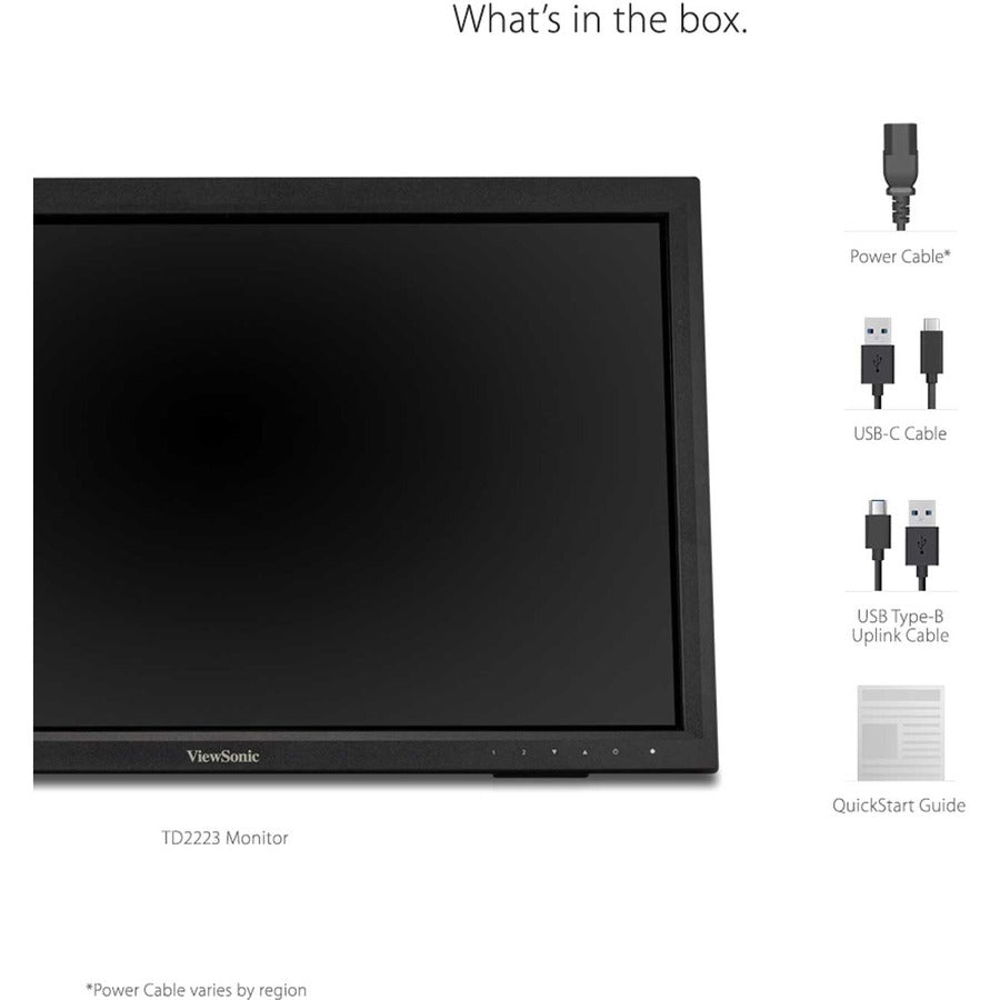 Alternate-Image9 Image for ViewSonic TD2223 22 Inch 1080p Touch Screen Monitor, 10-Point Multi IR Touch for Retail POS and Kiosks, Durable 7H Scratch-Resistant Glass, Eye Care Technology, HDMI, VGA, DVI, and USB Hub Inputs
