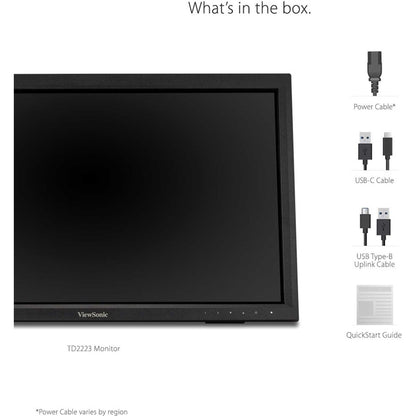 Alternate-Image9 Image for ViewSonic TD2223 22 Inch 1080p Touch Screen Monitor, 10-Point Multi IR Touch for Retail POS and Kiosks, Durable 7H Scratch-Resistant Glass, Eye Care Technology, HDMI, VGA, DVI, and USB Hub Inputs