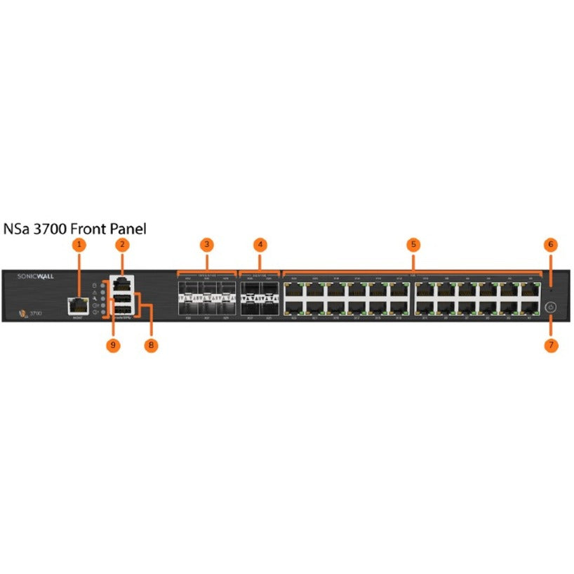 Alternate-Image1 Image for SonicWall NSA 3700 Network Security/Firewall Appliance