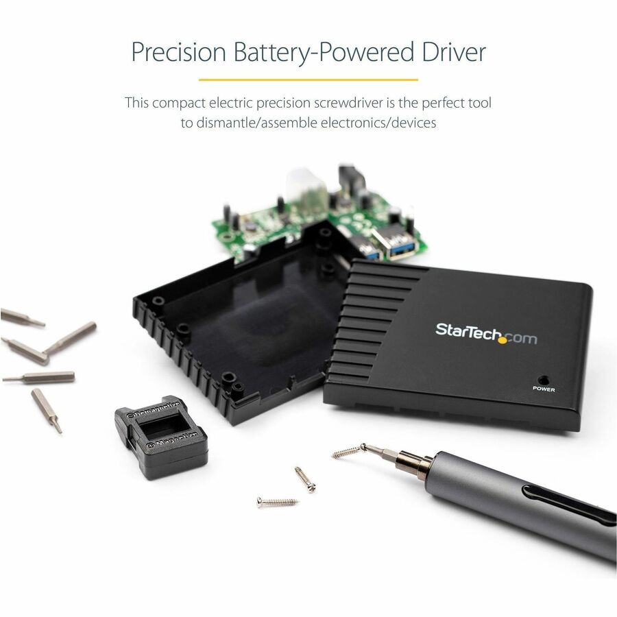 Alternate-Image3 Image for StarTech.com 55-Bit Electric Precision Screwdriver Set, Cordless/Battery Powered, Magnetic Bit Driver Kit for Laptop/Computer/Phone Repair