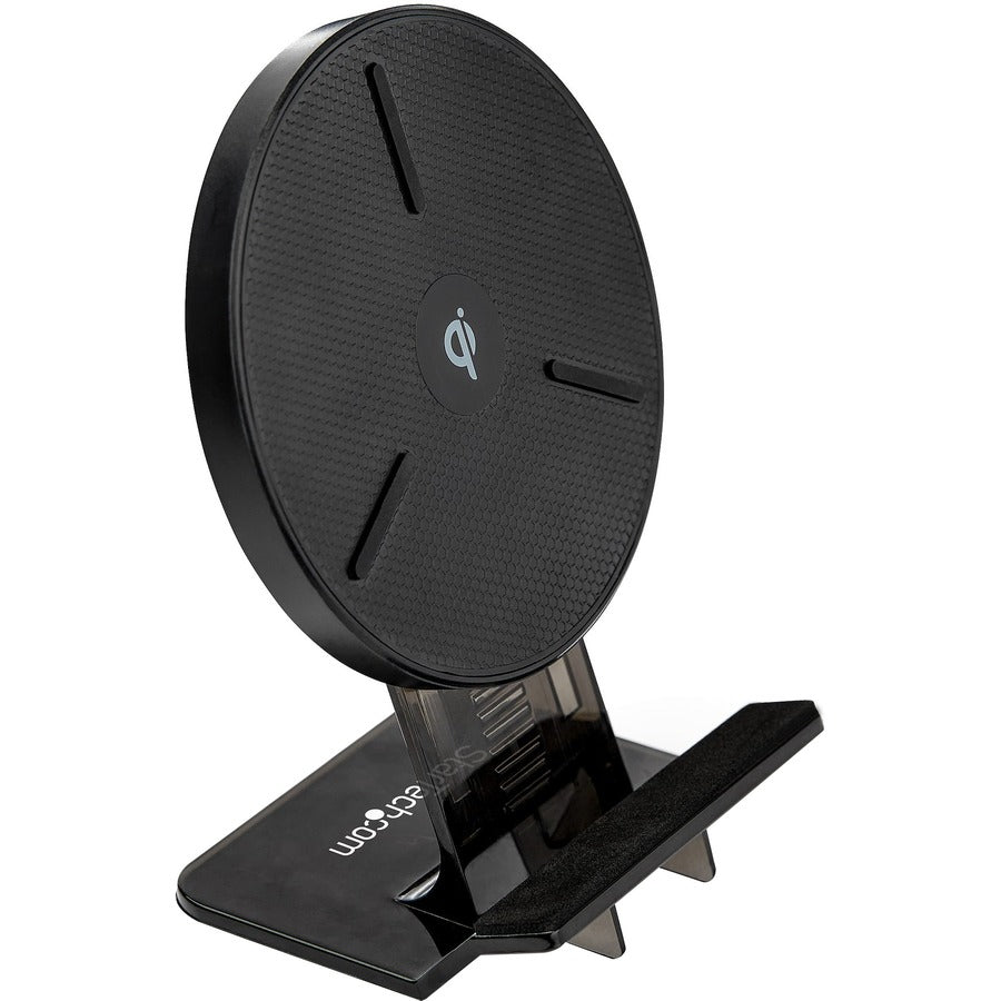 Alternate-Image3 Image for StarTech.com 15W Qi Wireless Charging Stand, Universal Qi Certified Wireless Charger Stand or Pad, For iPhone/Samsung Galaxy/Google Pixel