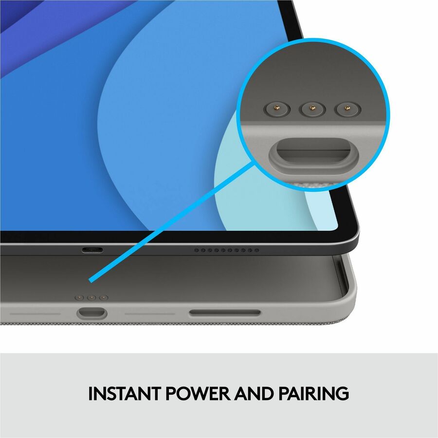 Alternate-Image5 Image for Logitech Combo Touch Keyboard/Cover Case for 11" Apple, Logitech iPad Pro, iPad Pro (2nd Generation), iPad Pro (3rd Generation) Tablet - Oxford Gray