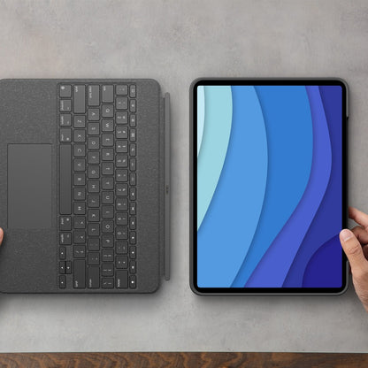 Alternate-Image6 Image for Logitech Combo Touch Keyboard/Cover Case for 12.9" Apple, Logitech iPad Pro (5th Generation) Tablet - Oxford Gray