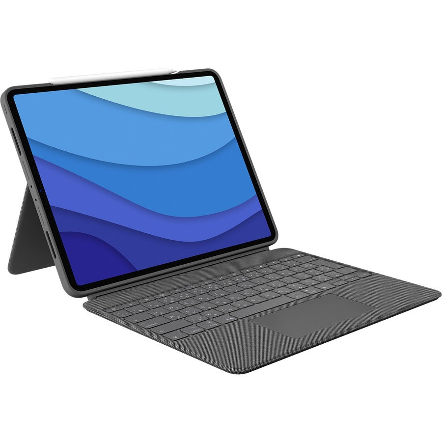 Alternate-Image4 Image for Logitech Combo Touch Keyboard/Cover Case for 12.9" Apple, Logitech iPad Pro (5th Generation) Tablet - Oxford Gray