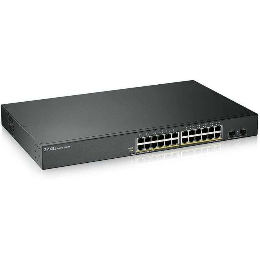 Alternate-Image1 Image for ZYXEL GS1900-24HPv2 24-Port Gigabit Smart Managed PoE Switch | 24 PoE+ Ports at 170W with 2 SFP Uplinks | TAA Compliant