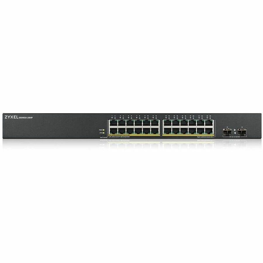 Alternate-Image2 Image for ZYXEL GS1900-24HPv2 24-Port Gigabit Smart Managed PoE Switch | 24 PoE+ Ports at 170W with 2 SFP Uplinks | TAA Compliant