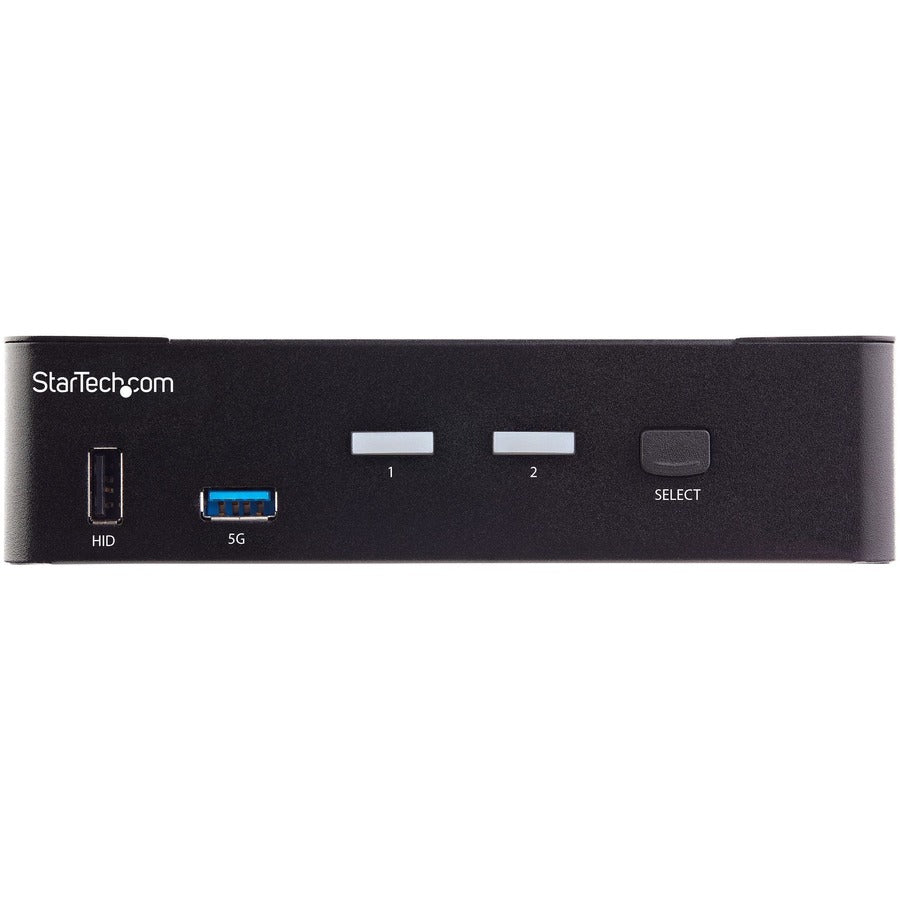 Front Image for StarTech.com 2 Port HDMI KVM Switch 4K 60Hz UHD HDR, HDMI 2.0 Single Monitor, 2 Port USB 3.0 Hub, 4x USB HID, Audio, Hotkey Switching, TAA