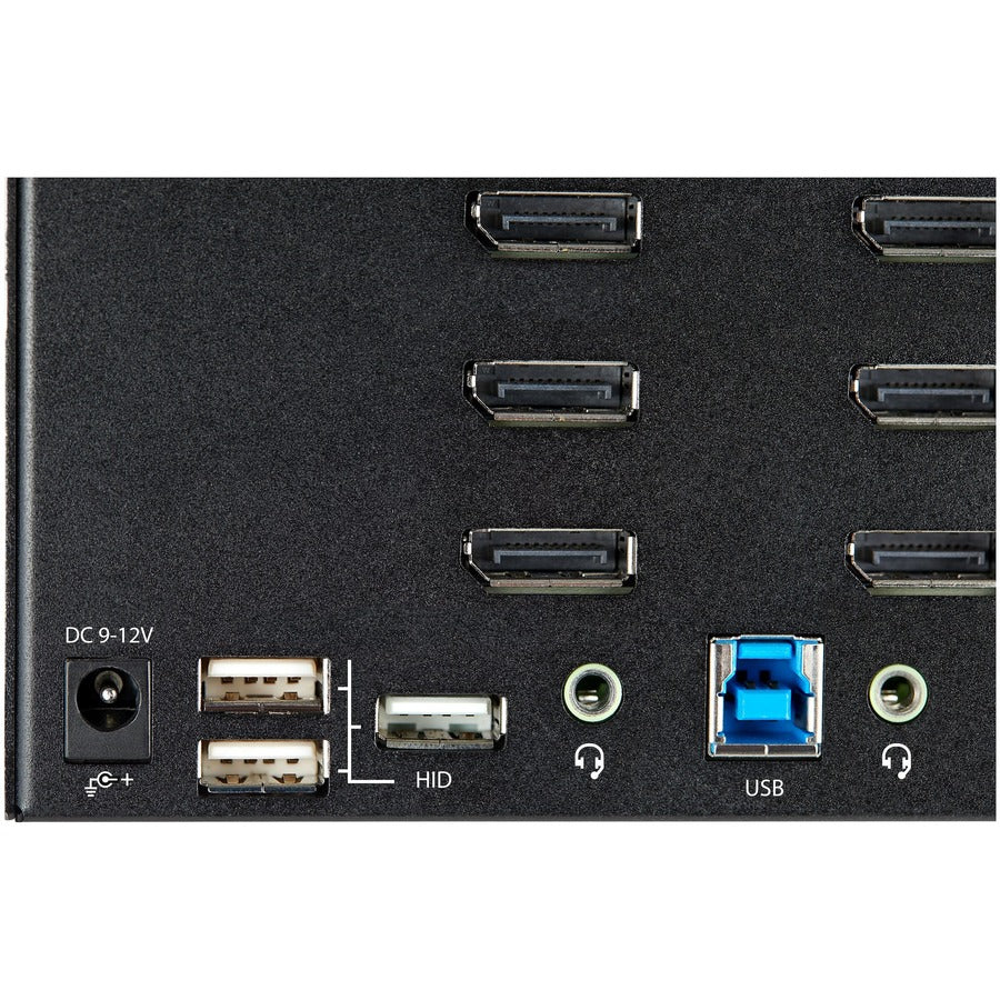 Alternate-Image3 Image for StarTech.com 2 Port Quad Monitor DisplayPort KVM Switch 4K 60Hz UHD HDR, DP 1.2 KVM Switch, 2 Port USB 3.0 Hub, 4x USB HID, Audio, Hotkey