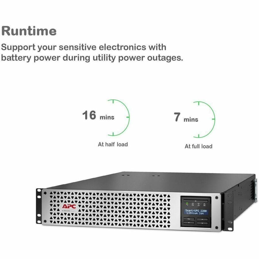 Alternate-Image4 Image for APC Smart-UPS, Line Interactive, 2200VA, Lithium-ion, Rackmount 2U, 120V, 2x NEMA 5-20R+6x NEMA 5-15R outlets, SmartConnect Port+SmartSlot, AVR, LCD
