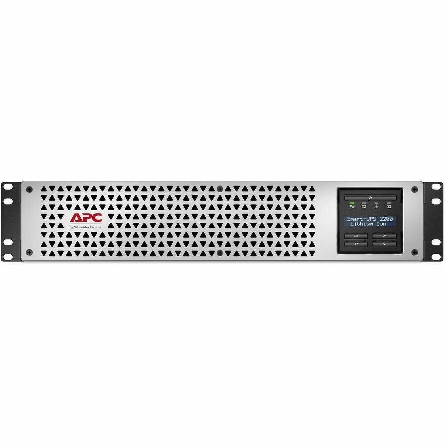 Front Image for APC Smart-UPS, Line Interactive, 2200VA, Lithium-ion, Rackmount 2U, 120V, 2x NEMA 5-20R+6x NEMA 5-15R outlets, SmartConnect Port+SmartSlot, AVR, LCD