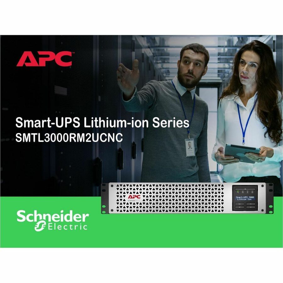 Alternate-Image3 Image for APC Smart-UPS, Line Interactive, 3kVA, Lithium-ion, Rackmount 2U, 120V, 2x NEMA 5-20R+6x NEMA 5-15R outlets, SmartConnect Port+Network Card, AVR, LCD