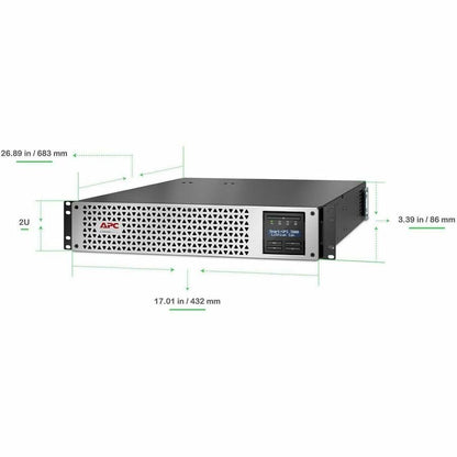 Alternate-Image1 Image for APC Smart-UPS, Line Interactive, 3kVA, Lithium-ion, Rackmount 2U, 120V, 2x NEMA 5-20R+6x NEMA 5-15R outlets, SmartConnect Port+Network Card, AVR, LCD