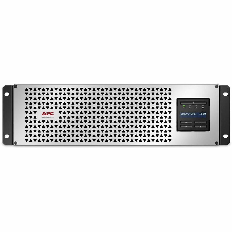 Front Image for APC Smart-UPS, Line Interactive, 1500VA, Lithium-ion, Rackmount 3U, 120V, 6x NEMA 5-15R outlets, SmartConnect Port+Network Card, Short Depth, AVR, LCD