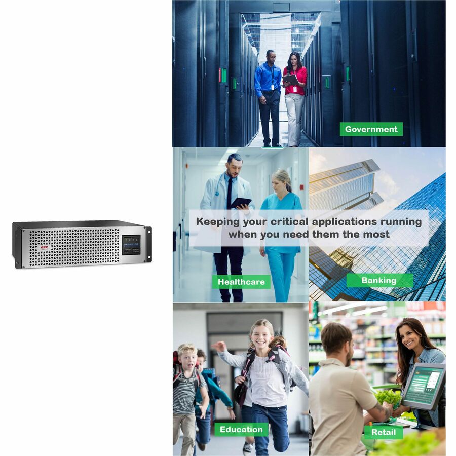 Alternate-Image5 Image for APC Smart-UPS, Line Interactive, 1500VA, Lithium-ion, Rackmount 3U, 120V, 6x NEMA 5-15R outlets, SmartConnect Port+Network Card, Short Depth, AVR, LCD