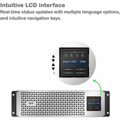Alternate-Image3 Image for APC Smart-UPS, Line Interactive, 1500VA, Lithium-ion, Rackmount 3U, 120V, 6x NEMA 5-15R outlets, SmartConnect Port+Network Card, Short Depth, AVR, LCD