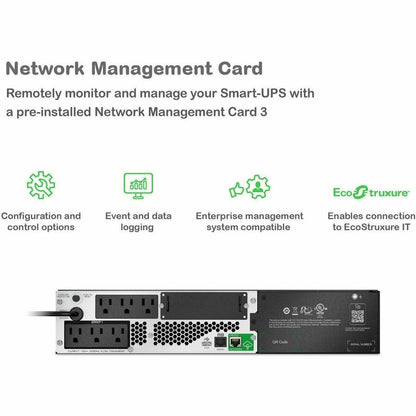 Alternate-Image4 Image for APC Smart-UPS, Line Interactive, 750VA, Lithium-ion, Rackmount 2U, 120V, 6x NEMA 5-15R outlets, SmartConnect Port+Network Card, Short Depth, AVR