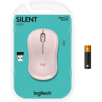Alternate-Image7 Image for Logitech M220 SILENT Wireless Mouse, 2.4 GHz with USB Receiver, 1000 DPI Optical Tracking, 18-Month Battery, Ambidextrous, Compatible with PC, Mac, Laptop (Off-white)