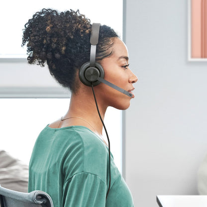 Alternate-Image4 Image for Logitech Zone 750 Wired On-Ear Headset with advanced noise-canceling microphone, simple USB-C and included USB-A adapter, plug-and-play compatibility for all devices