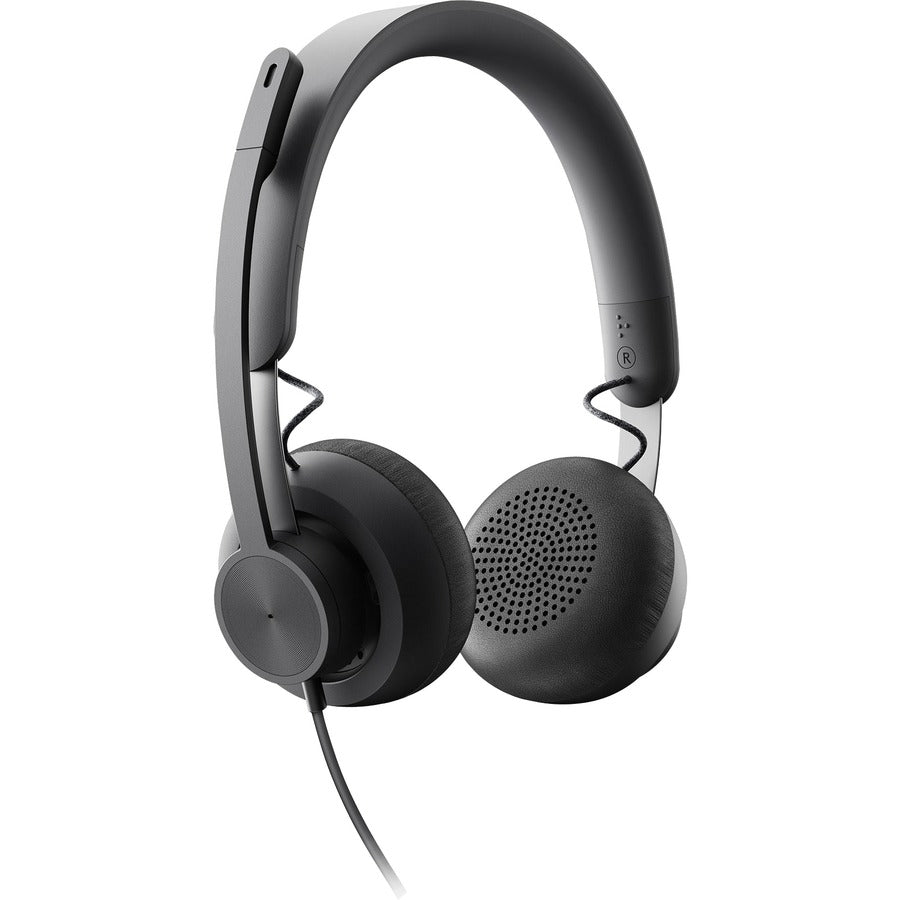 Right Image for Logitech Zone 750 Wired On-Ear Headset with advanced noise-canceling microphone, simple USB-C and included USB-A adapter, plug-and-play compatibility for all devices
