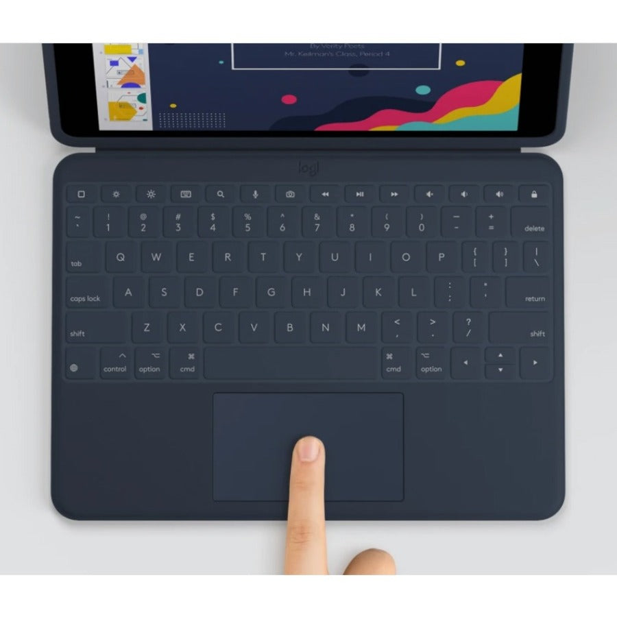 Alternate-Image7 Image for Logitech Rugged Combo 3 Touch iPad&reg; Keyboard Case with Trackpad and Smart Connector for iPad (7th, 8th, & 9th generation) - Classic Blue