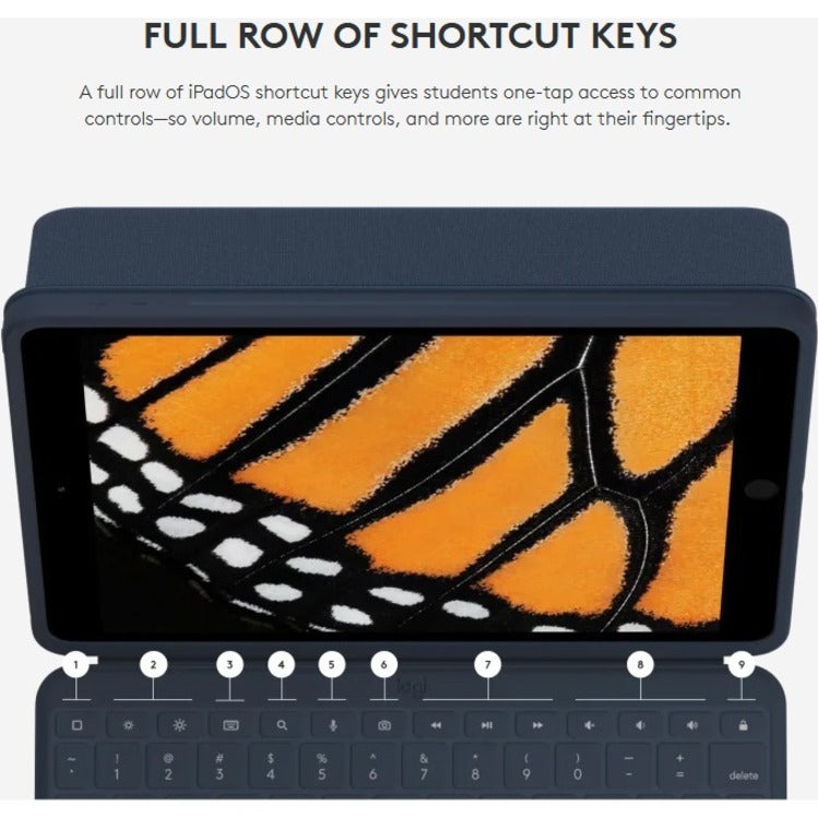 Alternate-Image9 Image for Logitech Rugged Combo 3 Touch iPad&reg; Keyboard Case with Trackpad and Smart Connector for iPad (7th, 8th, & 9th generation) - Classic Blue