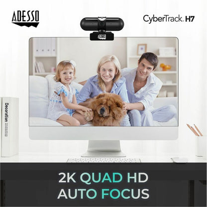 Alternate-Image2 Image for Adesso CyberTrack CyberTrack H7 Webcam - 4 Megapixel - 30 fps - USB 2.0 - TAA Compliant